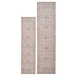 Soft Washable Cream Distressed Runner - Elnora -Kukoon Rugs Store Washable Elnora Overhead RR RRL SQ