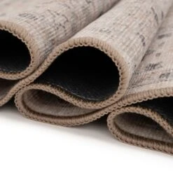 Soft Washable Cream Distressed Runner - Elnora -Kukoon Rugs Store Washable Elnora detail 18 2