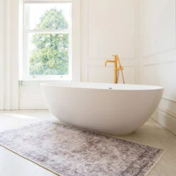 Soft Washable Vintage Bathroom Mat - Elsie -Kukoon Rugs Store Washable Elsie room web bathroom S 1 b