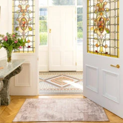 Soft Washable Distressed Bathroom Mat - Ernest -Kukoon Rugs Store Washable Ernest room web RRL location hall 1