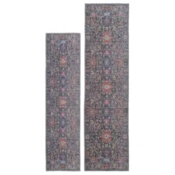 Soft Washable Wildflower Runner - Francine -Kukoon Rugs Store Washable Francine Overhead RR RRL SQ