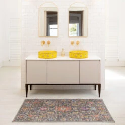 Soft Washable Wildflower Doormat - Francine 13 Soft Washable Wildflower Doormat - Francine -Kukoon Rugs Store Washable Francine room web bathroom S 1 1