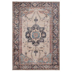 Soft Washable Blue Heritage Rug - Hazel