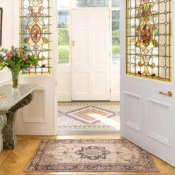 Soft Washable Heritage Doormat - Hazel -Kukoon Rugs Store Washable Hazel room web RRL location hall 1