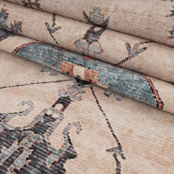 Soft Washable Blue Heritage Rug - Hazel -Kukoon Rugs Store Washable Hazel detail 17