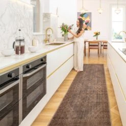 Soft Washable Brown Traditional Rug - Mabel -Kukoon Rugs Store Washable Mabel room web RRL location 2