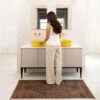 Soft Washable Brown Bathroom Mat - Mabel