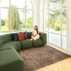 Soft Washable Brown Traditional Rug - Mabel -Kukoon Rugs Store Washable Mabel room web location 3