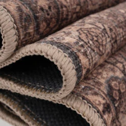 Soft Washable Brown Bathroom Mat - Mabel -Kukoon Rugs Store Washable Mabel detail 17