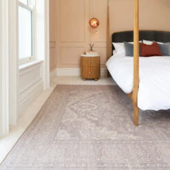 Soft Washable Vintage Beige Rug - Mariana -Kukoon Rugs Store Washable Marianna room web Bedroom L