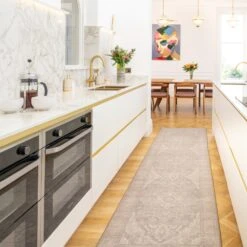 Soft Washable Vintage Beige Runner - Mariana