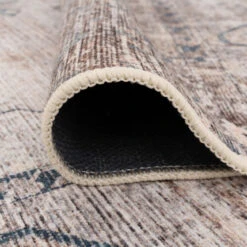 Washable Grey Blue Vintage Runner - Roam -Kukoon Rugs Store Washable Roam Details 15