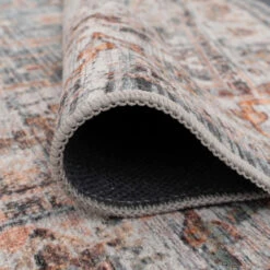 Washable Blue Vintage Runner - Serene -Kukoon Rugs Store Washable Serene Details 15 50fed4e9 648f 45e8 bd3b 6037694211aa