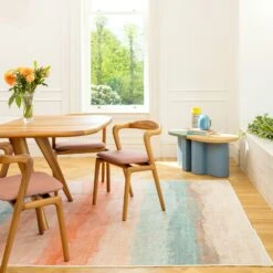 Soft Washable Multicolour Abstract Rug - Solene -Kukoon Rugs Store Washable Solene room web R location 1