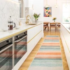 Soft Washable Multicolour Abstract Runner - Solene -Kukoon Rugs Store Washable Solene room web RRL location 1