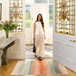 Soft Washable Multicolour Abstract Rug - Solene -Kukoon Rugs Store Washable Solene room web RRL location hall 2