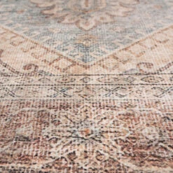 Washable Blue Heritage Runner - Sonder 14 Washable Blue Heritage Runner - Sonder -Kukoon Rugs Store Washable Sounder Detail 4