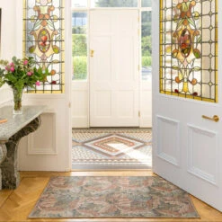 Soft Washable Green Leaf Doormat - Sylvan 11 Soft Washable Green Leaf Doormat - Sylvan -Kukoon Rugs Store Washable Sylvan room web RRL location hall 1