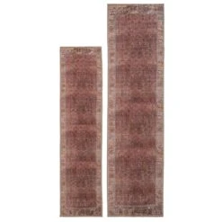 Soft Washable Red Vintage Runner - Violet -Kukoon Rugs Store Washable Violet Overhead RR RRL SQ