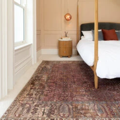 Soft Washable Red Vintage Rug - Violet -Kukoon Rugs Store Washable Violet room web Bedroom L