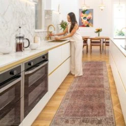 Soft Washable Red Vintage Rug - Violet -Kukoon Rugs Store Washable Violet room web RRL location 2 1