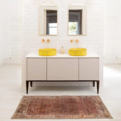 Soft Washable Red Bathroom Mat - Violet -Kukoon Rugs Store Washable Violet room web bathroom S 1