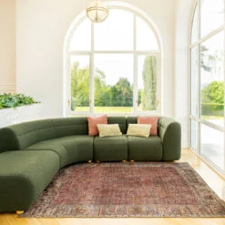 Soft Washable Red Vintage Rug - Violet -Kukoon Rugs Store Washable Violet room web location 2 publication