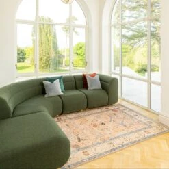 Soft Washable Multicolour Vintage Rug - Amelia -Kukoon Rugs Store Washable amelia room web location 1