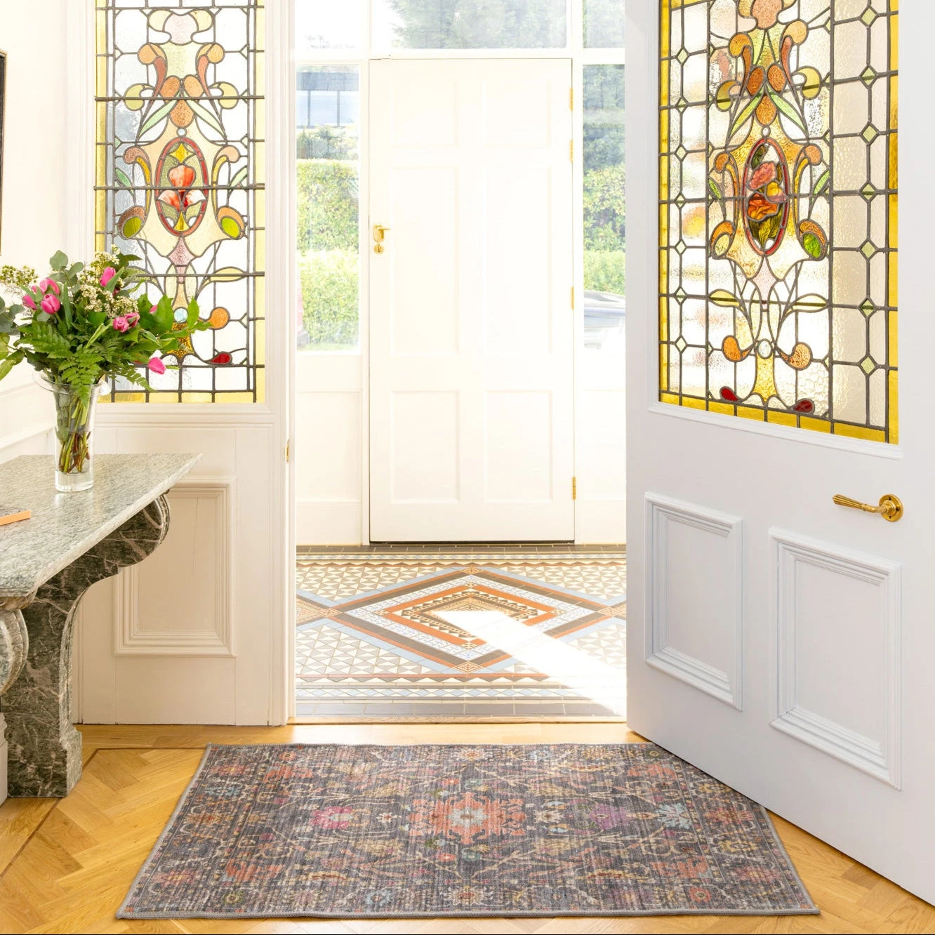 Soft Washable Wildflower Doormat - Francine 4 Soft Washable Wildflower Doormat - Francine - Image 2