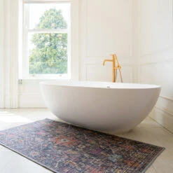 Soft Washable Wildflower Bathroom Mat - Francine -Kukoon Rugs Store Washable francine room web bathroom S 1 b