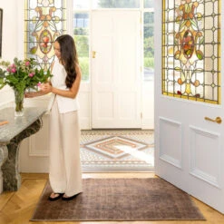 Soft Washable Brown Traditional Rug - Mabel -Kukoon Rugs Store Washable mabel room web RRL location hall 2 1