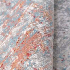 Blue Terracotta Abstract Canvas Runner Rug 11 Blue Terracotta Abstract Canvas Runner Rug -Kukoon Rugs Store William 20Living 20Room 20Rugs 20 145 5B3 5D