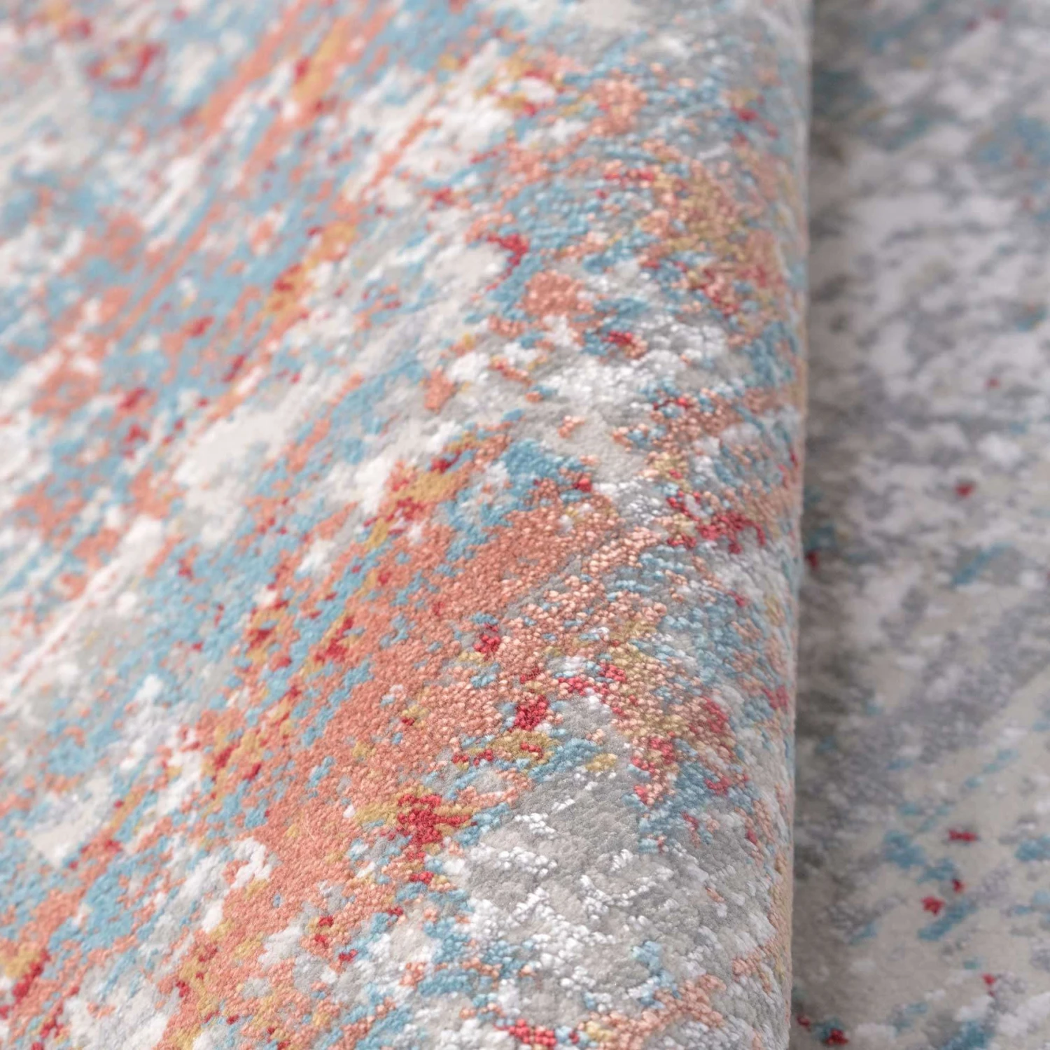 Blue Terracotta Abstract Canvas Runner Rug 6 Blue Terracotta Abstract Canvas Runner Rug - Image 4