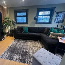 Modern Black Abstract Distressed Living Room Rug - Arris -Kukoon Rugs Store ac8e30b7 7f25 464e bec5 b2cf9d3b361a