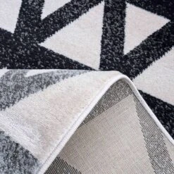 Modern Grey Geometric Triangle Living Room Rug - Powell -Kukoon Rugs Store alabama powell grey 5432 5B5 5D
