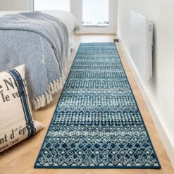 Blue Moroccan Tile Living Room Rug -Kukoon Rugs Store amora blue 5646 5B2 5D
