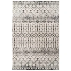 Grey Moroccan Tile Living Room Rug