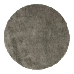 Premium Grey Shaggy Circle Rug - Dove
