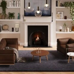 Navy Blue Shaggy Rug -Kukoon Rugs Store amore midnight navy living room final