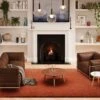 Premium Terracotta Shaggy Rug - Sienna -Kukoon Rugs Store amore sienna living room final 2