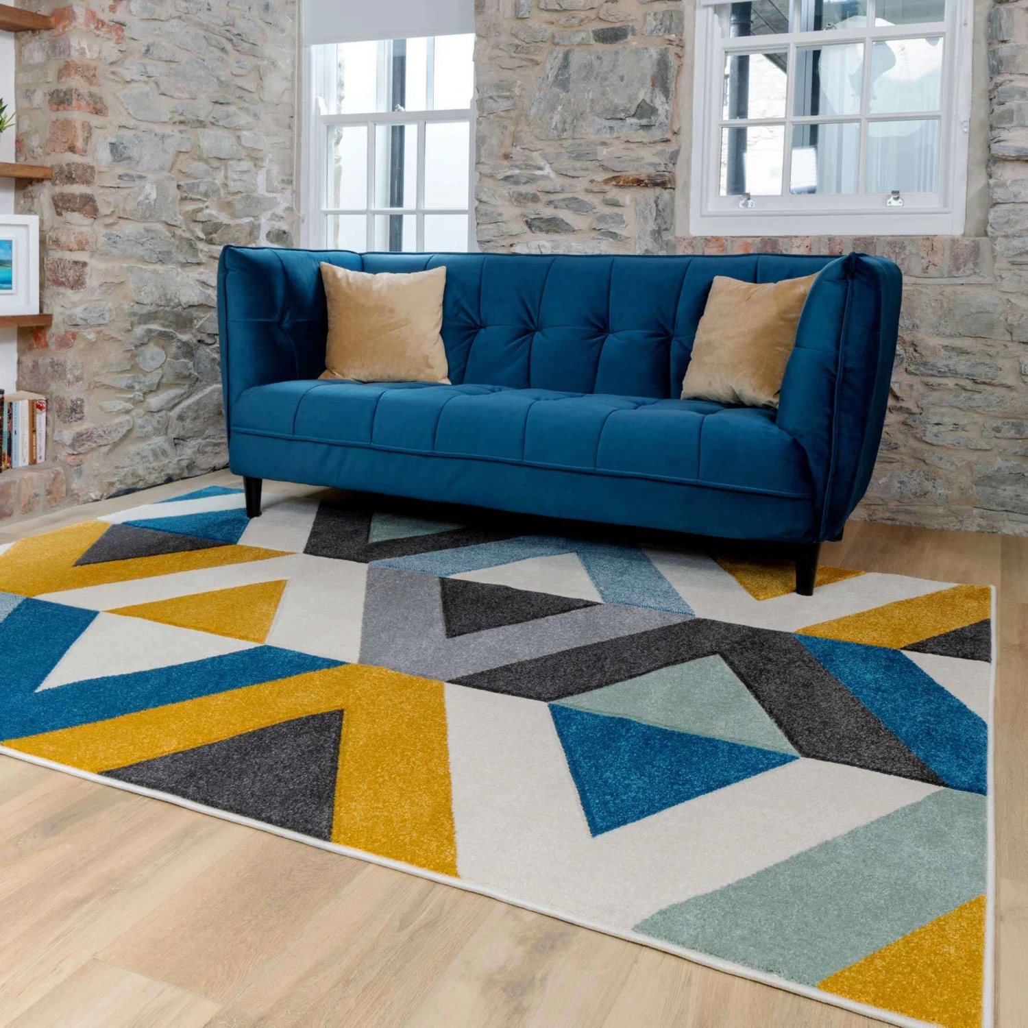 Multicolour Woven Geometric Area Rug - Angora 6 Multicolour Woven Geometric Area Rug - Angora - Image 4