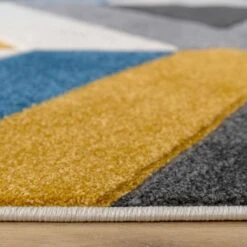 Multicolour Woven Geometric Area Rug - Angora 14 Multicolour Woven Geometric Area Rug - Angora -Kukoon Rugs Store angora blue 0029 5B3 5D