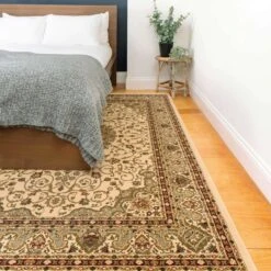 Traditional Cream Bordered Rug 10 Traditional Cream Bordered Rug -Kukoon Rugs Store aria cream 4270