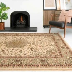 Traditional Cream Bordered Rug 11 Traditional Cream Bordered Rug -Kukoon Rugs Store aria cream 4270 5B1 5D