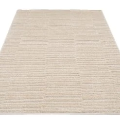 Warm White Linear Area Rug - Bowie -Kukoon Rugs Store ashbee bowie white 06807