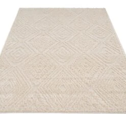 Warm White Tufted Diamond Rug - Elino -Kukoon Rugs Store ashbee elino white 06858