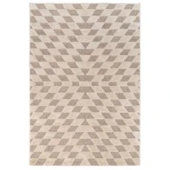 Beige White Rhombic Rug - Reva