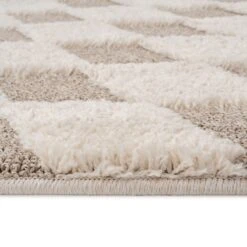 Beige White Rhombic Rug - Reva -Kukoon Rugs Store ashbee reva white 06728
