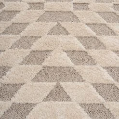 Beige White Rhombic Rug - Reva -Kukoon Rugs Store ashbee reva white 06745