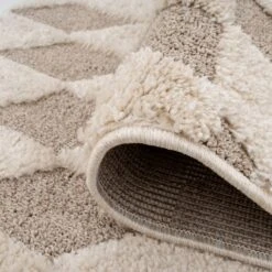 Beige White Rhombic Rug - Reva -Kukoon Rugs Store ashbee reva white 06748
